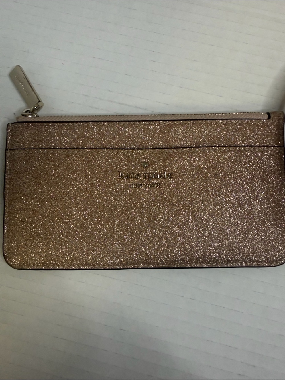 Kate Spade Rose Gold Glitter Tinsel Purse Crossbody Handbag & Card Wallet - Picture 2 of 8